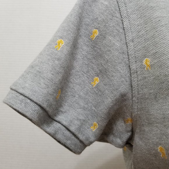 Uniqlo shirt Small polo lion print? short sleeve two buttons side split - Picture 6 of 11